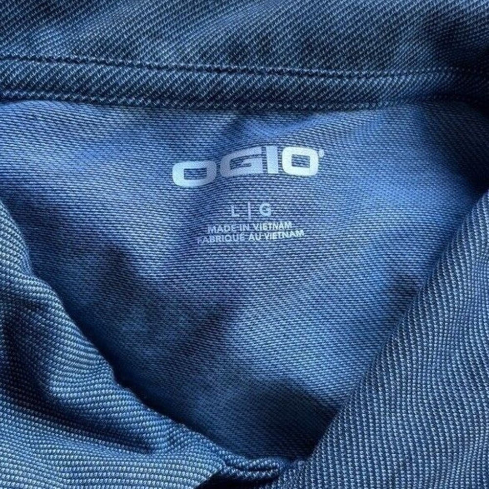 OGIO Performance Golf Polo Shirts Mens Lot 2 L XL Blue Stretch Short Sleeve - Picture 2 of 10